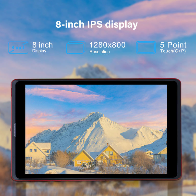C idea 8 pollici Android 12 Tablet 8GB RAM 512GB ROM 8000mAh Batteria 5+8MP Fotocamera per studenti con supporto SIM CM818-rosso
