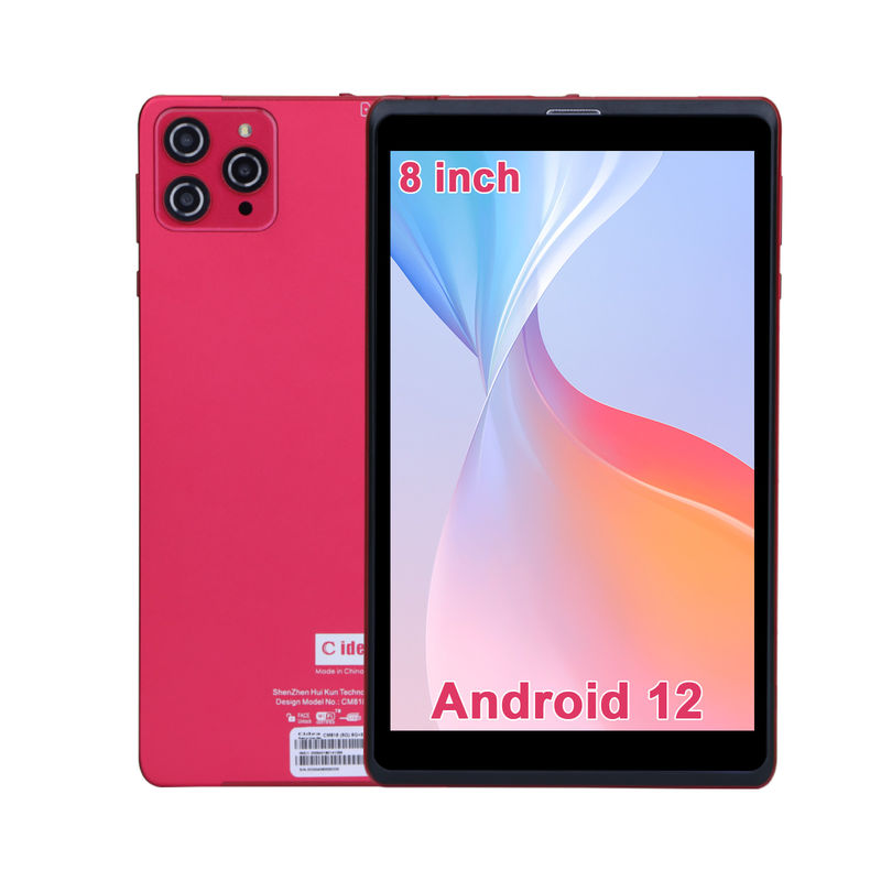 C idea 8 pollici Android 12 Tablet 8GB RAM 512GB ROM 8000mAh Batteria 5+8MP Fotocamera per studenti con supporto SIM CM818-rosso