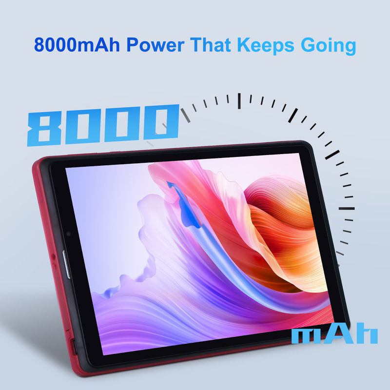 C idea 8 pollici Android 12 Tablet 8GB RAM 512GB ROM 8000mAh Batteria 5+8MP Fotocamera per studenti con supporto SIM CM818-rosso