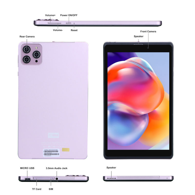 C idea 8 pollici Android 12 Tablet 8000mAh Batteria 5+8MP Fotocamera 8GB RAM 512GB ROM per l'istruzione L'apprendimento CM818-rosa