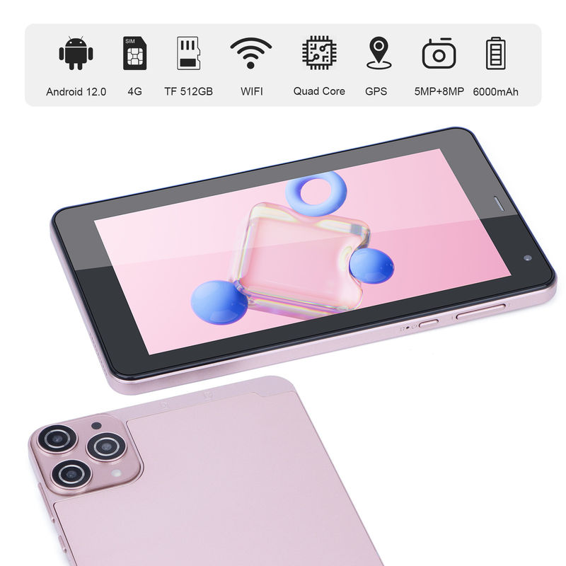 C idea 7 pollici Android Smart Tablet 6+128GB Quad Core WiFi Tablet HD Touch Screen per adolescenti CM515 ((Pink)