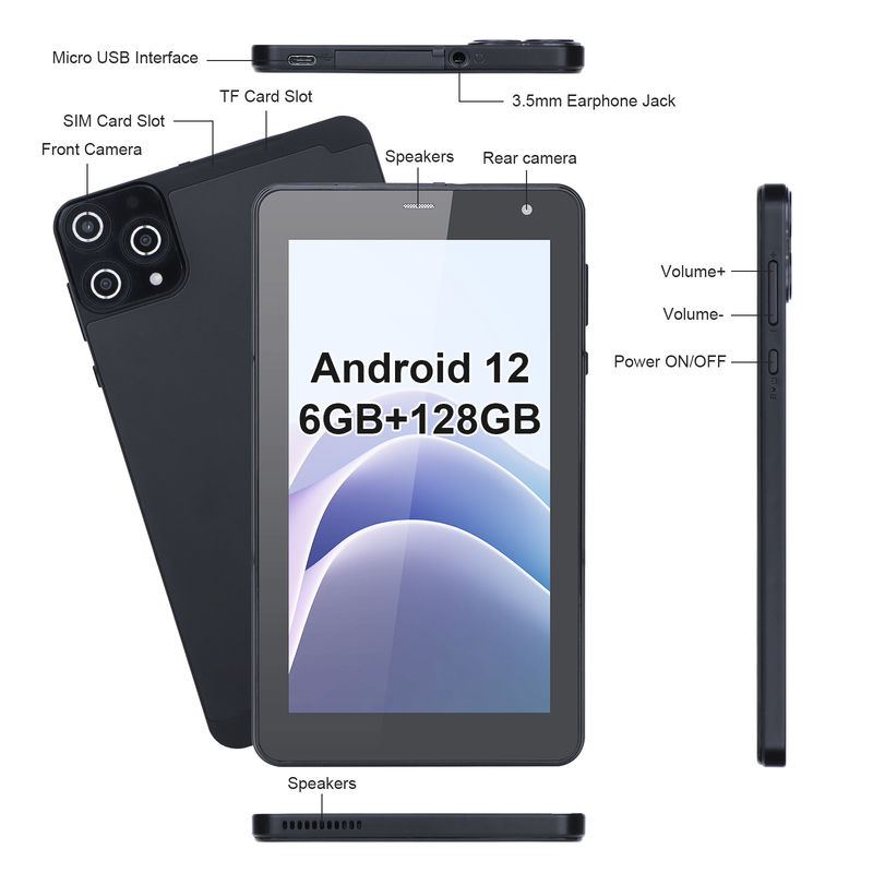 C Idea Tablet Android 6+128GB Quad Core 7 Inch Tablet PC per studenti CM515 ((Nero)