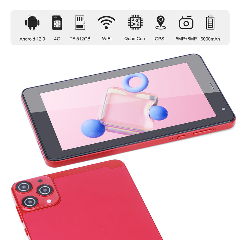 C Idea 7 pollici Piccoli Tablet Quad Core WiFi 5G Android Tablet PC per l'istruzione CM515 ((Rosso)