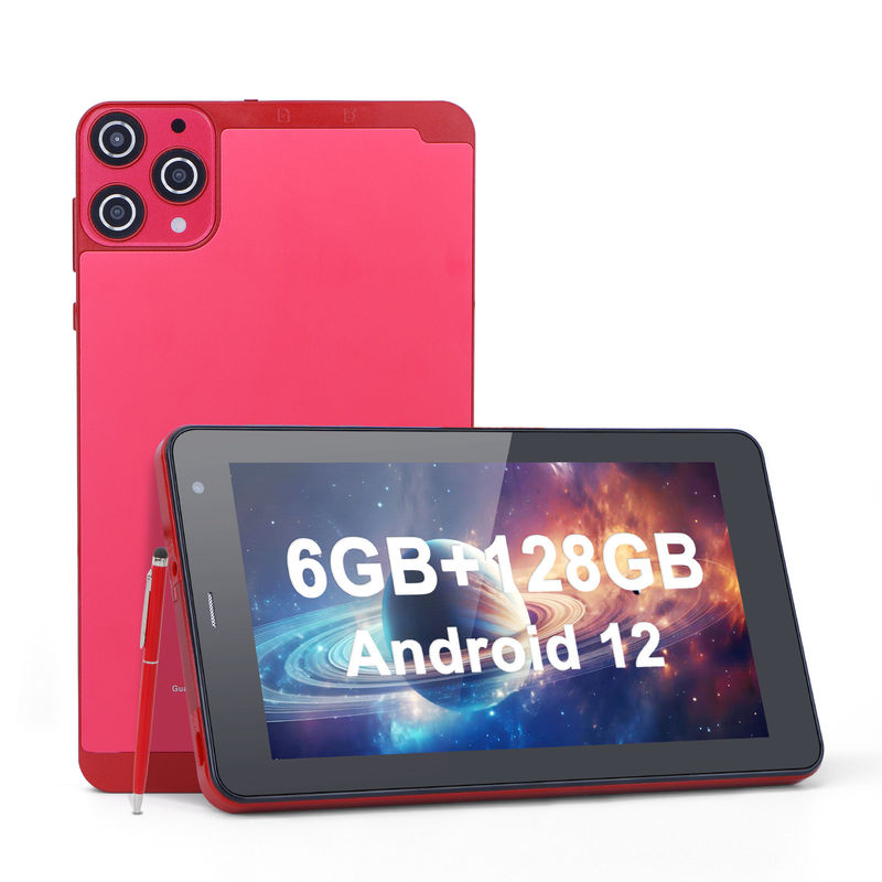 C Idea WiFi 5G Tablet 7 Inch Tablet 6+128GB Quad Core Touch Screen For Education CM515 ((Rosso)