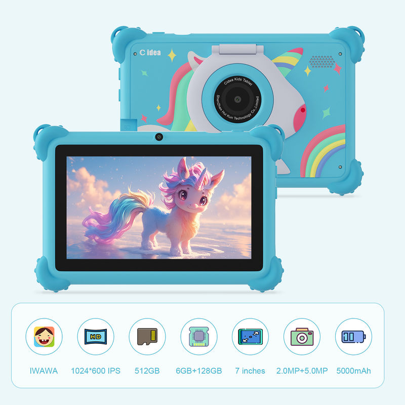 C Idea Android 12 Smart Kidspad 7 Inch Kids Tablet età 3-7 con doppia fotocamera CM88