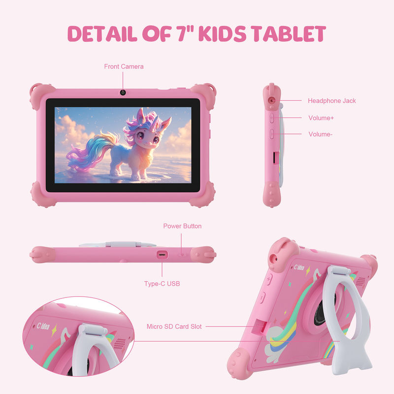 C Idea Tablet didattico per bambini 7 pollici touch screen con custodia protettiva CM88