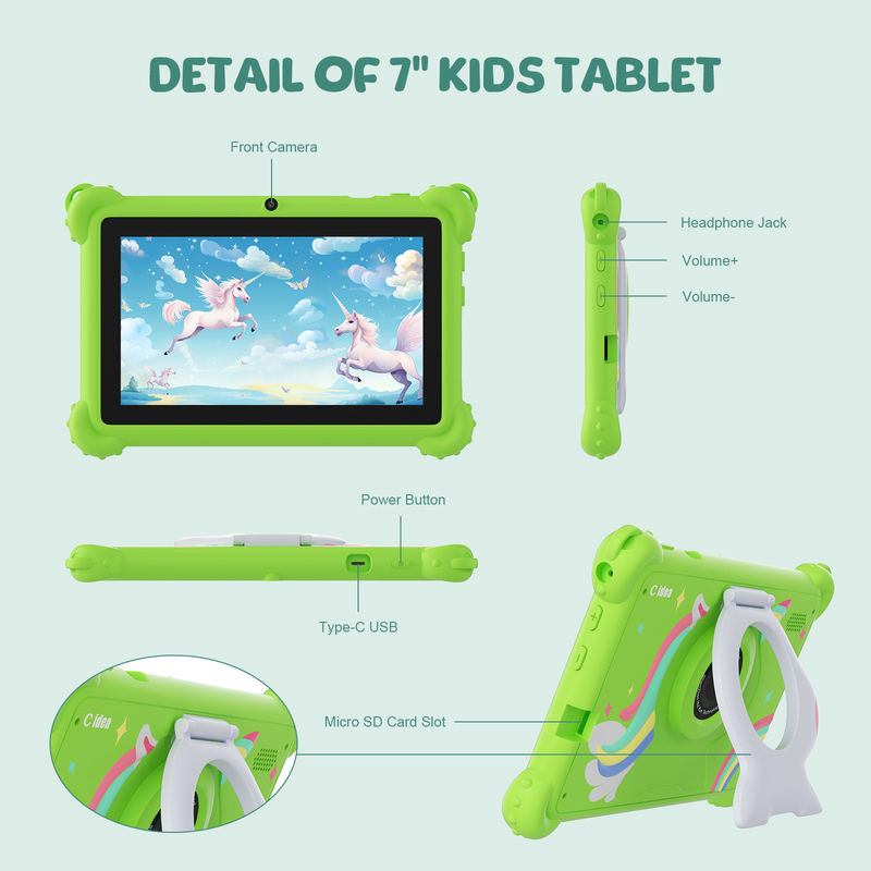 C idea Kids Tablet 2024 divertimento didattico con display HD e custodia protettiva Tablet CM88