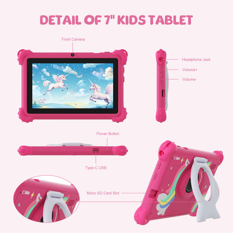 C idea 2024 Kids Learning Tablet Bright HD Screen e applicazioni didattiche incluse CM88