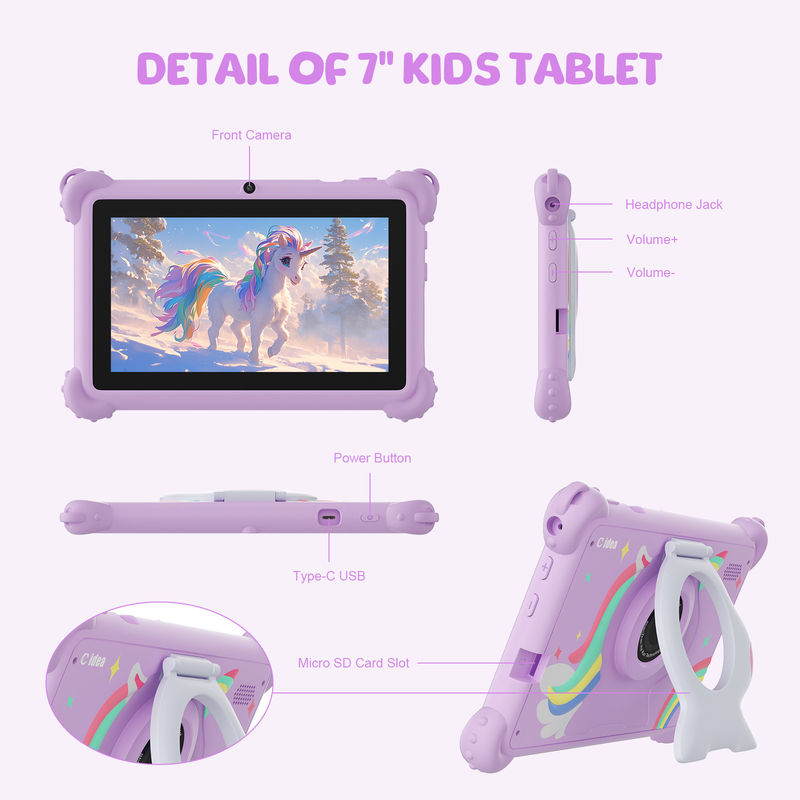 C idea 2024 Kids Tablet Regalo ideale con Android 12 App didattiche e custodia durevole Tablet Kidspad CM88