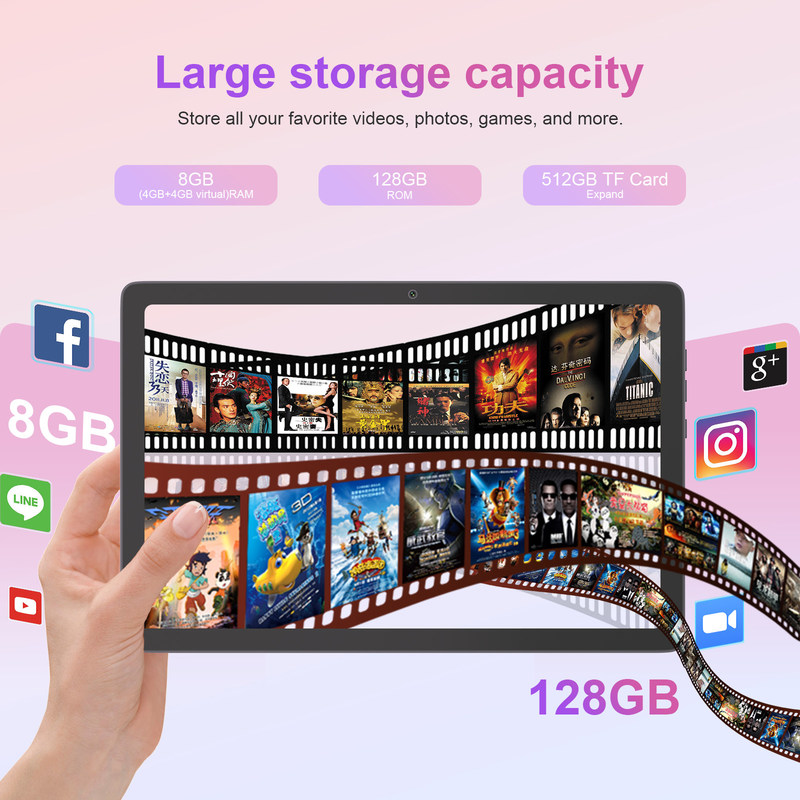 C Idea Android 14 FHD Screen Tablet 8+128GB 11 pollici Tablet PC per adulti adolescente P1300