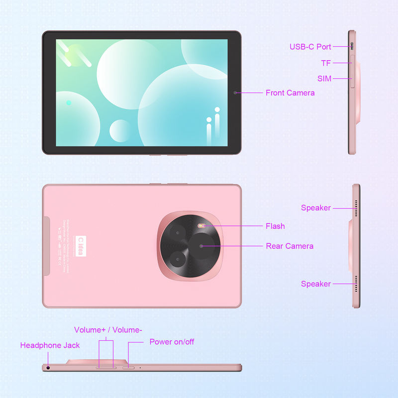 C idea Android Tablet 800x1280 IPS Screen SIM Supporto 9 Pollici Tablet PC Con Cassa CM935 rosa