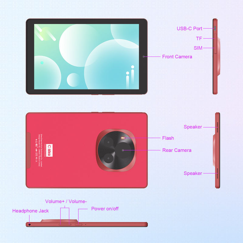 C Idea 9 Inch Quad Core Tablet 800x1280 IPS Screen Tablet Android con penna CM935 Rosso