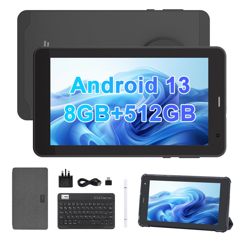C Idea Android 13 Tablet 512GB con SIM 7 pollici Tablet PC per studenti CM518 Pro Nero