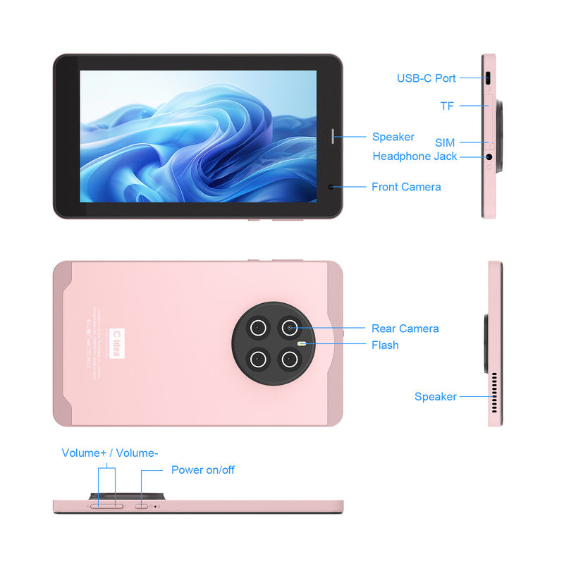 C Idea Tablet da 7 pollici con SIM Wifi Android Tablet PC per studenti CM518 Pro Pink