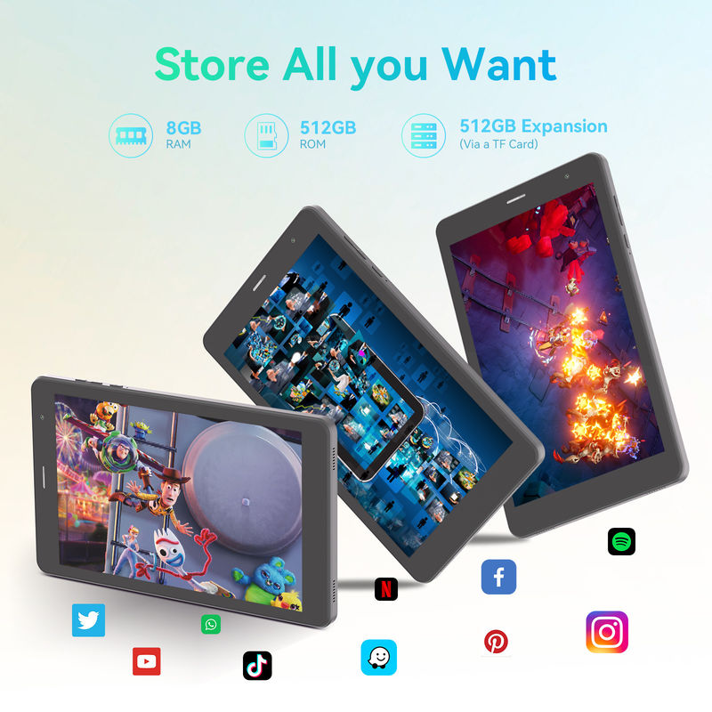 C Idea Quad Core Android Tablet Portable 8 Inch Tablet per studenti con SIM CM828 Nero