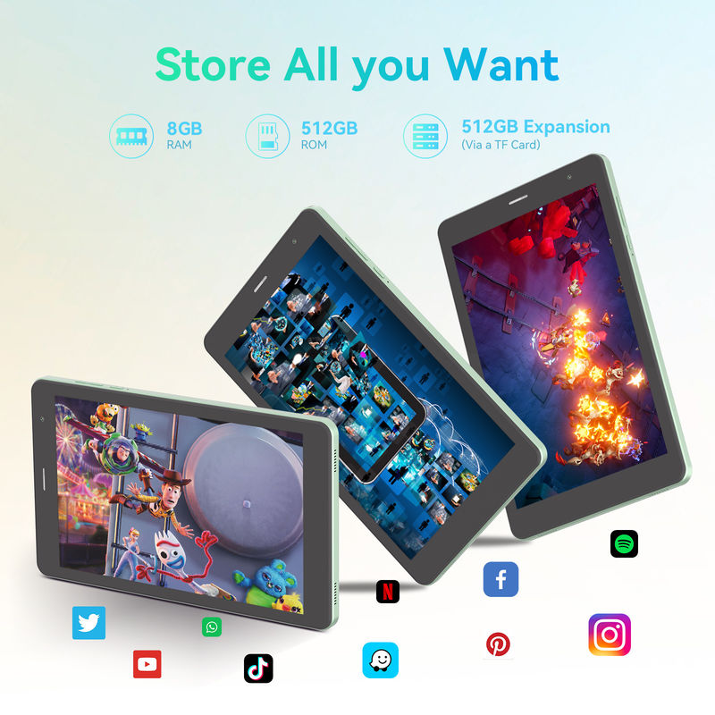 C Idea Display ad alta risoluzione 8 pollici Tablet Pc Con 800x1280 Ips Screen For Teens Education CM828 Verde