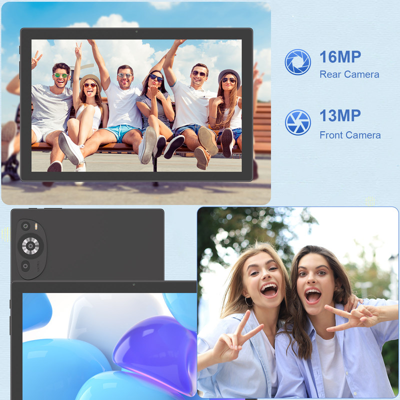 C Idea 10,1 pollici Wifi Educational Android Tablet Pc con tastiera di supporto Sim M8200 Plus Nero