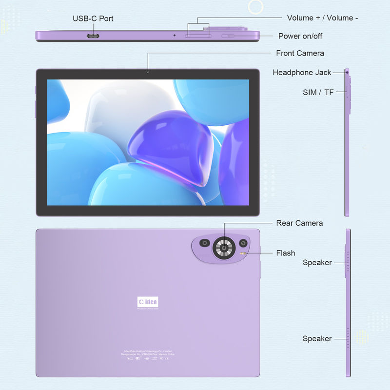C Idea Android 14 Tab 512GB Tablet didattico per studenti con tastiera Cm8200plus viola