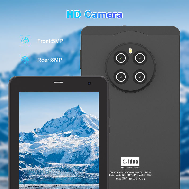 C Idea 7 Inch Tab, 8GB di RAM, 512GB di memoria, slot SIM, Android 13 Tablet PC per studenti CM518pro nero
