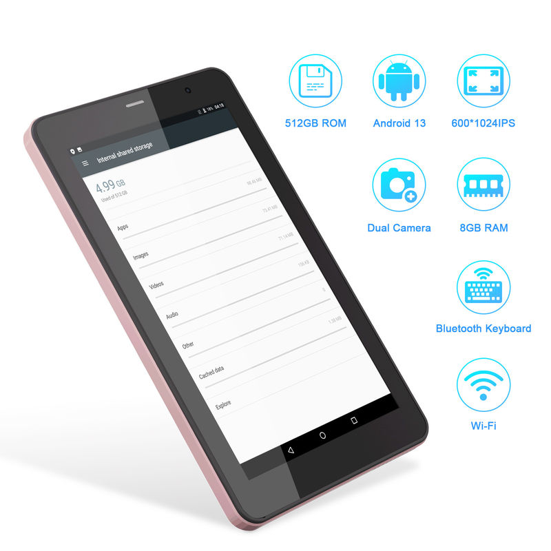C Idea 7 pollici Android Tab, 8+512GB, Quad Core, Tablet didattico Perfetto per gli studenti  CM518pro Pink