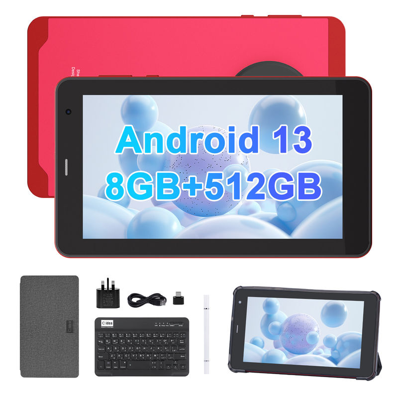 C Idea Tablet Android 13 da 7 pollici, doppia fotocamera, supporto Sim, tablet touch screen per studenti
