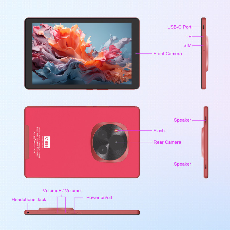 C Idea 9 pollici MTK Quad Core Tablet 800x1280 IPS Screen Tablet Android con penna CM935 Rosso