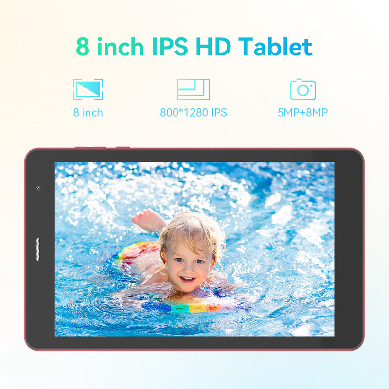 C Idea 5G Android Tablet Tablet da 8 pollici per studenti con SIM e Wifi Cm828 Rosso