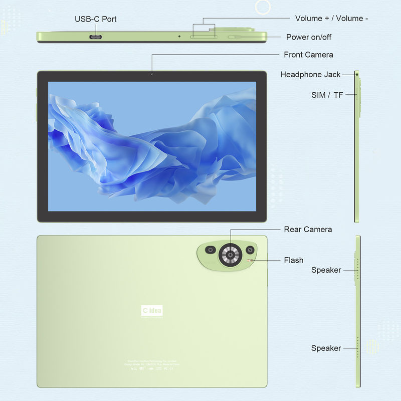 C Idea WIFI Android 14 Tablet touch screen con tastiera e mouse CM8200plus Verde