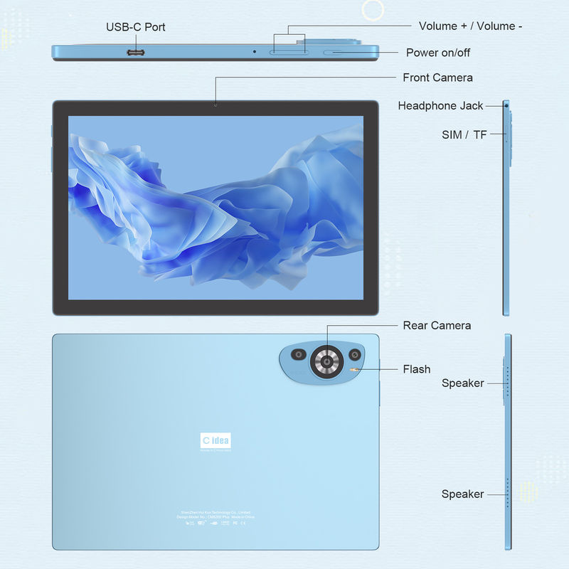 C Idea Android 14 Touch Screen 10,1 pollici Tablet con penna CM8200plus Blu