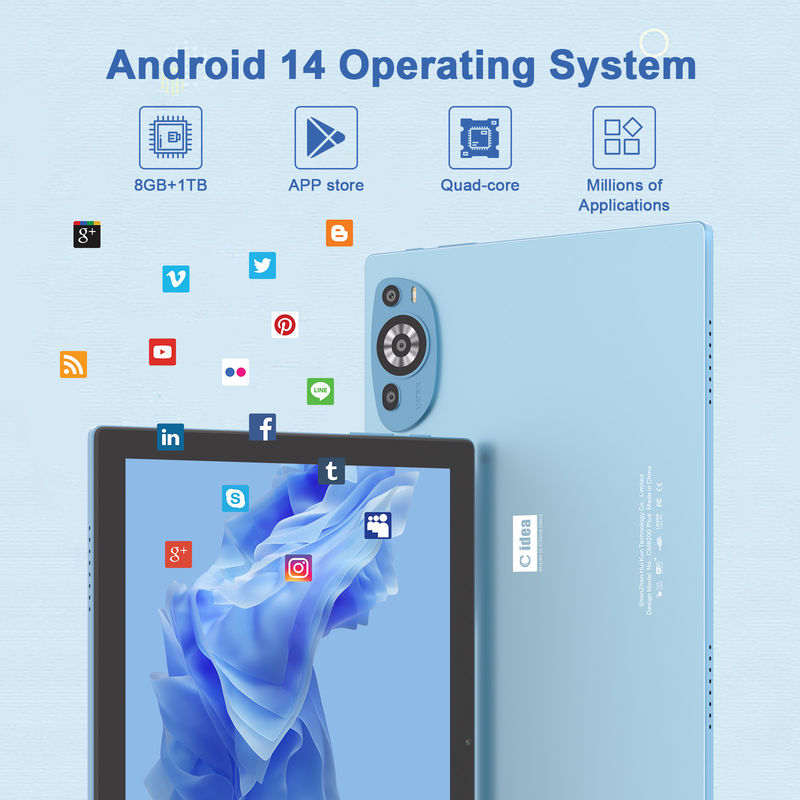 C Idea Android 14 Touch Screen 10,1 pollici Tablet con penna CM8200plus Blu