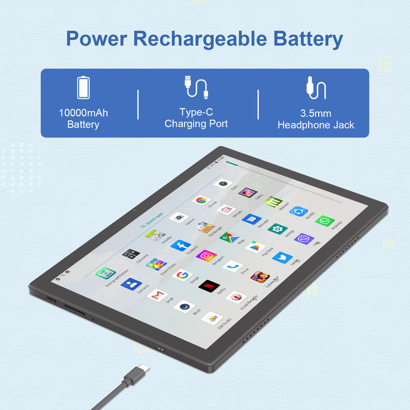 C Idea 10.1 Inch 5G Tablet Con Supporto Sim Tastiera Educativa Android Tablet Pc M8200 Plus Nero