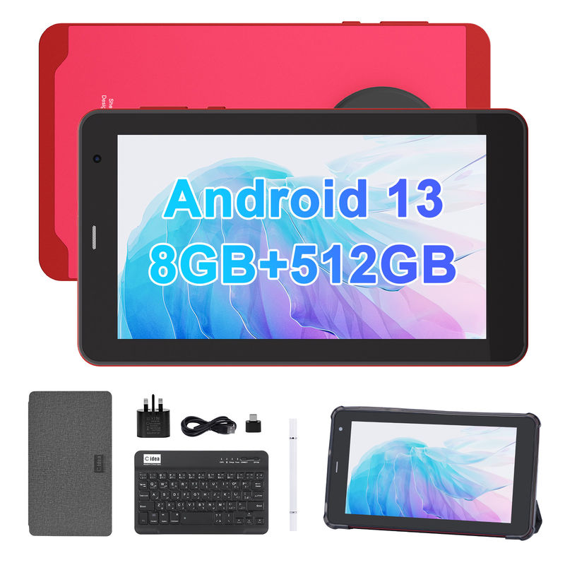 C Idea Tablet Android 13 con SIM Wifi Tablet touch screen da 7 pollici CM518 Pro rosso