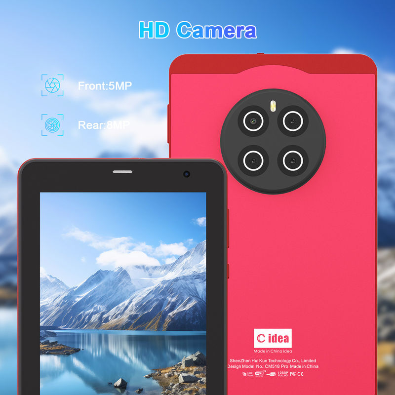 C Idea Tablet Android 13 con SIM Wifi Tablet touch screen da 7 pollici CM518 Pro rosso