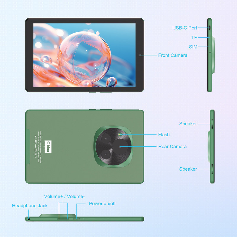 C Idea 5G Education Tablet 800x1280 IPS Touch Screen Tablet con penna per lo stylus CM935 verde