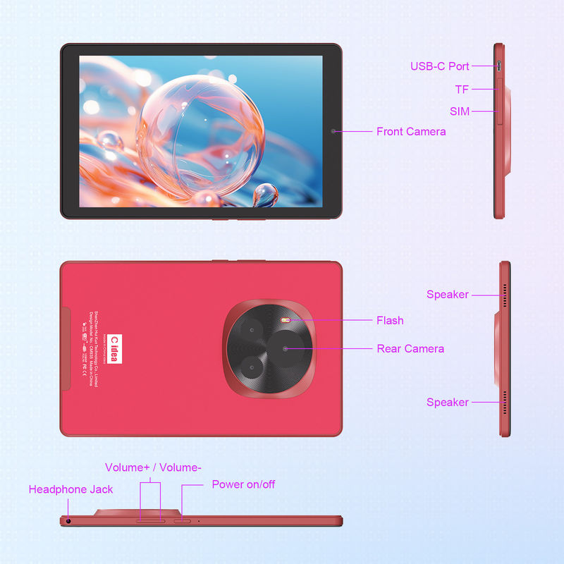 C Idea MTK Quad Core Tablet 9 pollici Android Tablet con penna e custodia CM935 Rosso