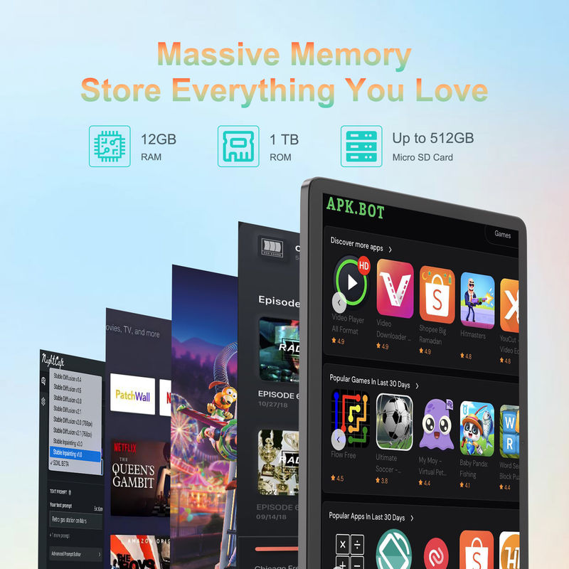 C Idea Tablet da 14 pollici Grande spazio di archiviazione 1200*1920 FHD Screen Tablet Android PC CM14000 plus