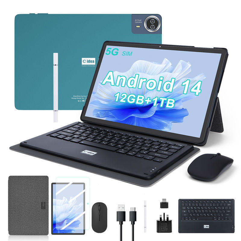 C Idea Tablet da 14 pollici Smart Tablet PC con tastiera e mouse CM14000 più blu