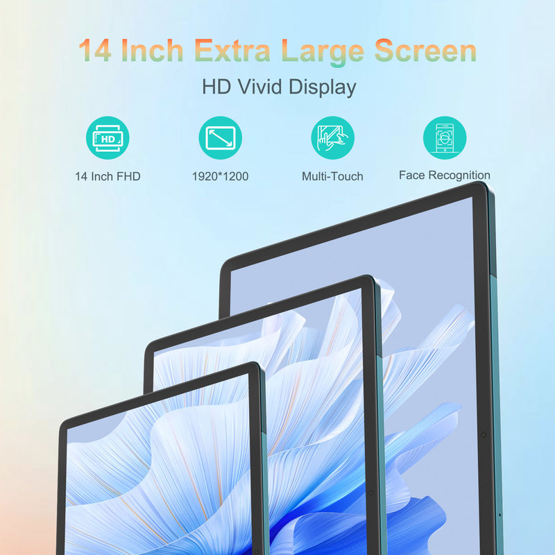 C Idea Tablet da 14 pollici Smart Tablet PC con tastiera e mouse CM14000 più blu
