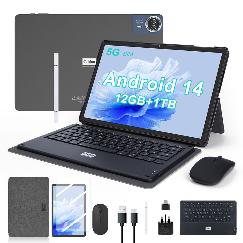 C Idea Tablet da 14 pollici PC tablet Android più recente per adulti CM14000 più nero