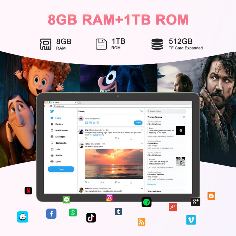 C Idea Tablet Android 5G Con tastiera di supporto Sim 10.1 pollici Tablet Pc CM8300 Plus Verde