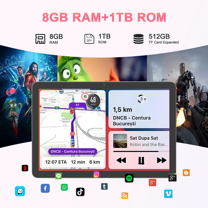 C Idea Tablet 5G da 10,1 pollici con SIM Android 14 Tablet Pc per l'istruzione CM8300 Plus Verde