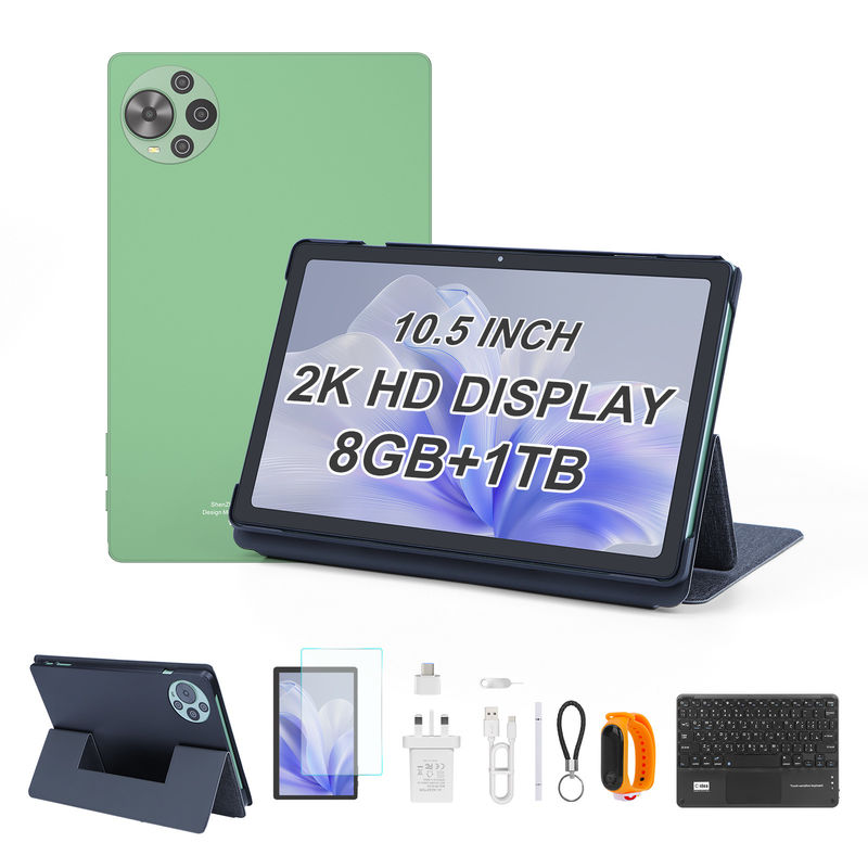 C Idea Nuovo 10.5 Inch Android 14 Tablet PC 2k Touch Screen Tablet con SIM CM10500 Plus verde