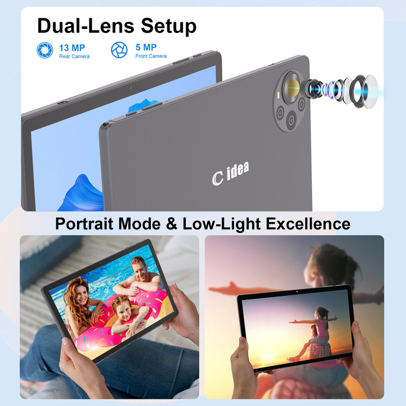 C Idea Tablet PC Android 14 da 10,36 pollici, schermo 2K, tablet educativo per studenti R1036