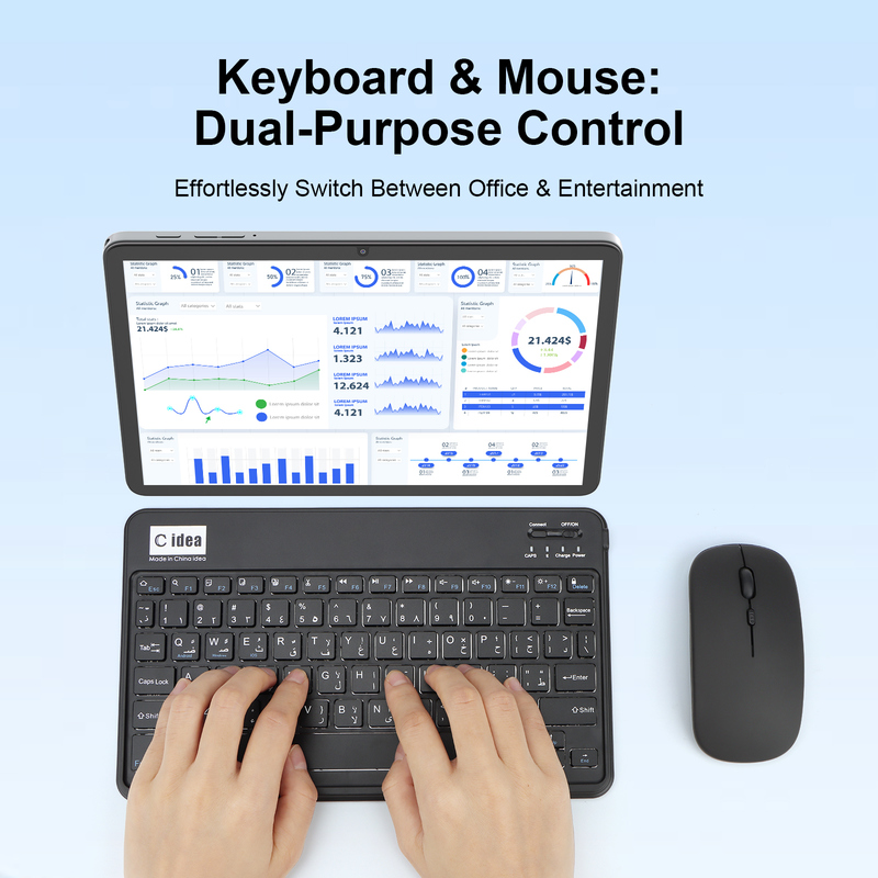 C Idea 10,1 pollici Tablet PC Android 15 Tablet Con tastiera e mouse CM8800plus Grigio