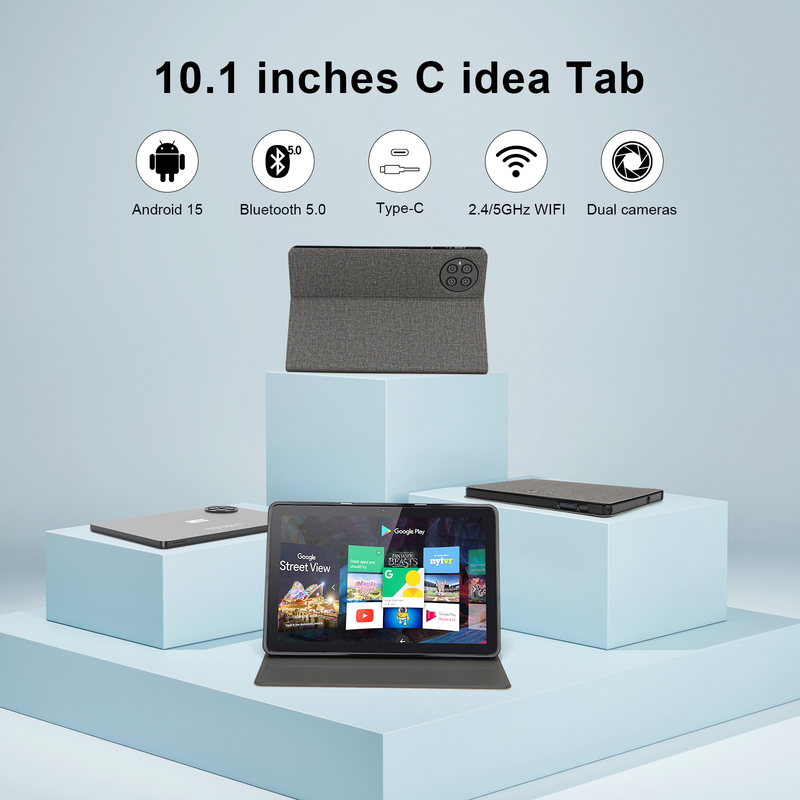 C Idea 10,1 pollici Tablet PC Android 15 Tablet Con tastiera e mouse CM8800plus Grigio