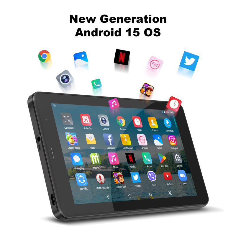 C idea Tablet Wifi da 7 pollici con custodia 8+256GB Storage Quad Core Processor 600x1024 IPS Touchscreen CM516 nero