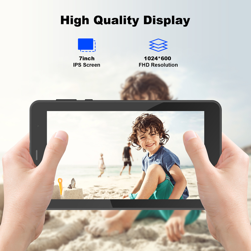 C idea Tablet Wifi da 7 pollici con custodia 8+256GB Storage Quad Core Processor 600x1024 IPS Touchscreen CM516 nero