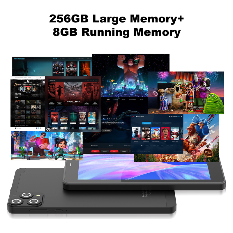 C idea Tablet Wifi da 7 pollici con custodia 8+256GB Storage Quad Core Processor 600x1024 IPS Touchscreen CM516 nero