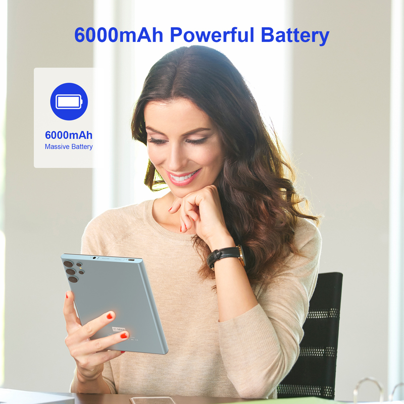 C idea Tablet Wifi da 7 pollici con custodia 8+256GB Storage Quad Core Processor 600x1024 IPS Touchscreen CM524 blu