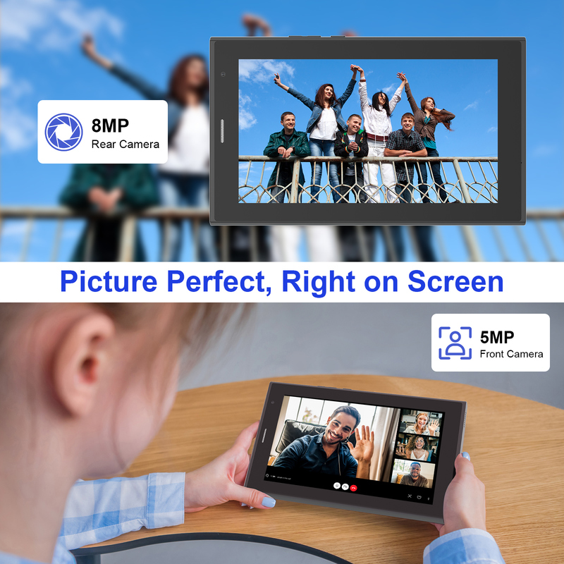 Tablet C idea da 7 pollici con Wi-Fi, custodia, 8+256GB di memoria, processore Quad Core, touchscreen IPS 600x1024 CM524 grigio